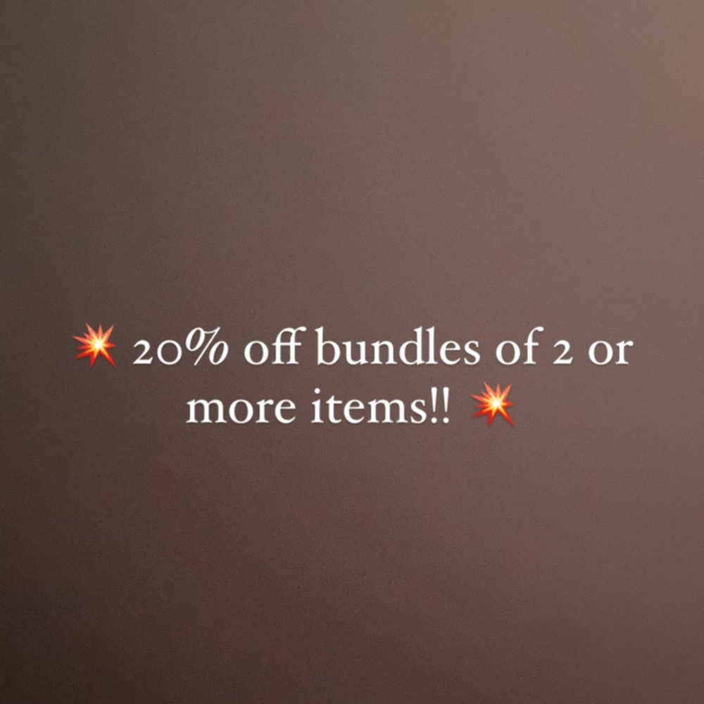 💥 20% OFF EVERY BUNDLE OF 2 OR MORE ITEMS 💥